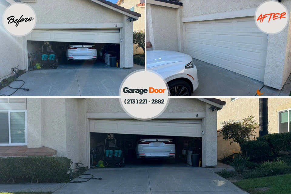 Before and after: garage door repair Shelton, WA